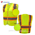 Factory Roadway Jacket Neon Yellow Hi Vis Reflective Strips Work Wear ANSI Class 2 High Visibility Security Safety Vest